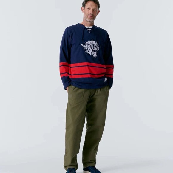 PUMA x Noah Striped V Neck Long Sleeve Hockey Jersey Blue 628196-06 Size 2XL NEW - Picture 11 of 12